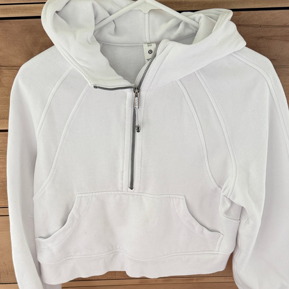Lululemon Athletica White Zip-Up Scuba Jacket